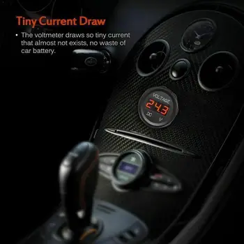 

New Modified Car battery Voltmeter LED Digital Display Voltmeter L8L6 Detector Car 5-48V Motorcycle H3R9