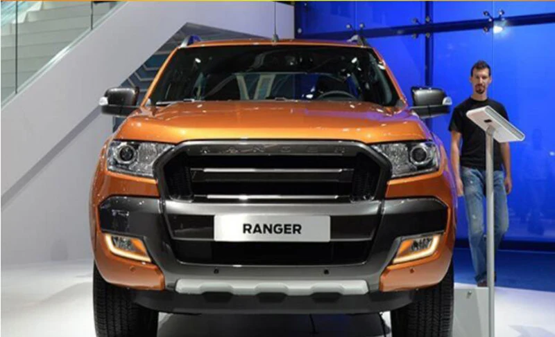Для Ford Ranger- дневные ходовые светодиодные дневные ходовые огни противотуманная лампа фары с желтым реле сигнала поворота