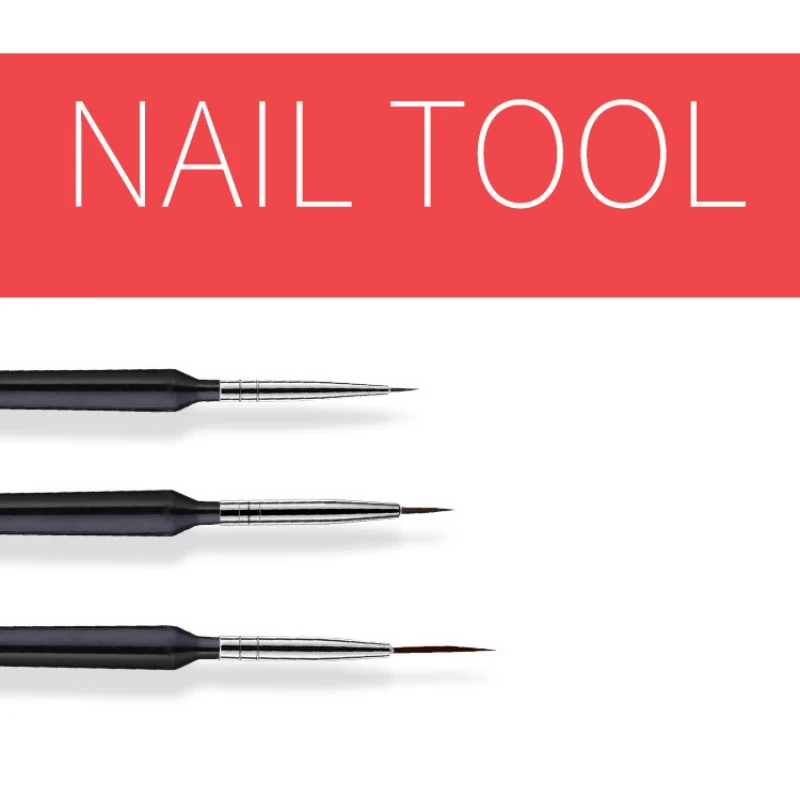 

3pcs Nail Art Pull Line Pens Plastic Drawing Striping Super Thin Wire Manicure Flower Painting Brush Kit