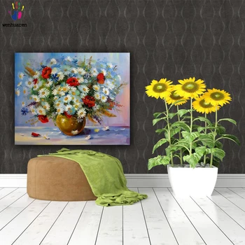 

DIY colorings pictures by numbers with colorsBeautiful little wild flowers painting drawing painting by numbers framed Home