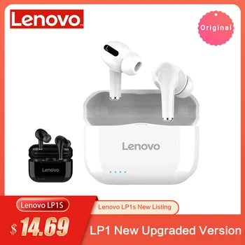 

Lenovo New LP1S TWS Wireless Earphone Bluetooth Upgraded Version 5.0 Dual Stereo Touch Control 300mAH سماعة Fone de Ouvido LP1 S