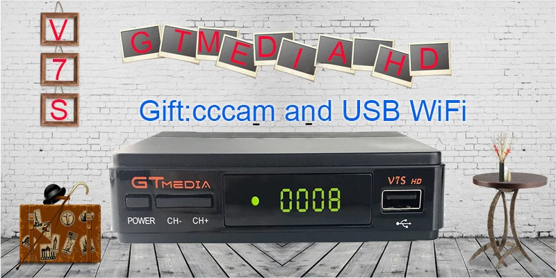ТВ спутниковый ресивер GTMEDIA V7S HD декодер формата HD 1080P DVB-S2 H.264 с USB WiFi 1 год бесплатно Европа cccam сервис pk freesat v8