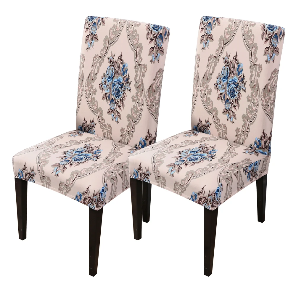 C-2pcs New Anti-dirty Removable Cover Floral Print Chair Seat Covers Protector Seat Slipcovers Hotel Banquet Home Wedding Decor - Цвет: C-2pcs