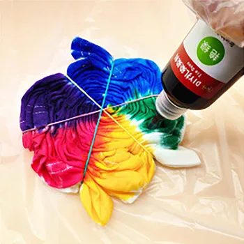 

6Pcs Non Toxic Fabric Tie Dye Kit Permanent Paint Party Supplies Accessories Textile Craft Colorful One Step Making Art Z0709