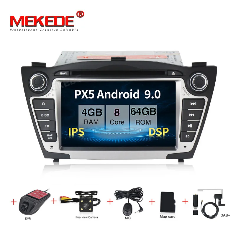 Cheap MEKEDE IPS screen DSP Android 9.0 car multimedia dvd GPS player For Hyundai IX35 with RDS radio bluetooth wifi 4G 0