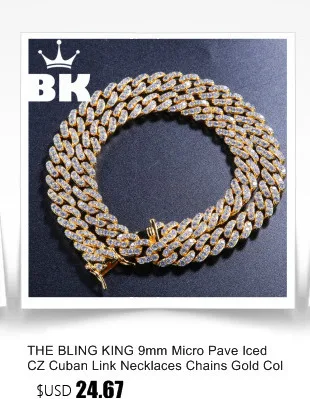Шикарный король 9 мм Micro Pave Iced CZ кубинские Соединенные ожерелья цепи золотого цвета роскошные яркие украшения модные хип-хоп для мужчин