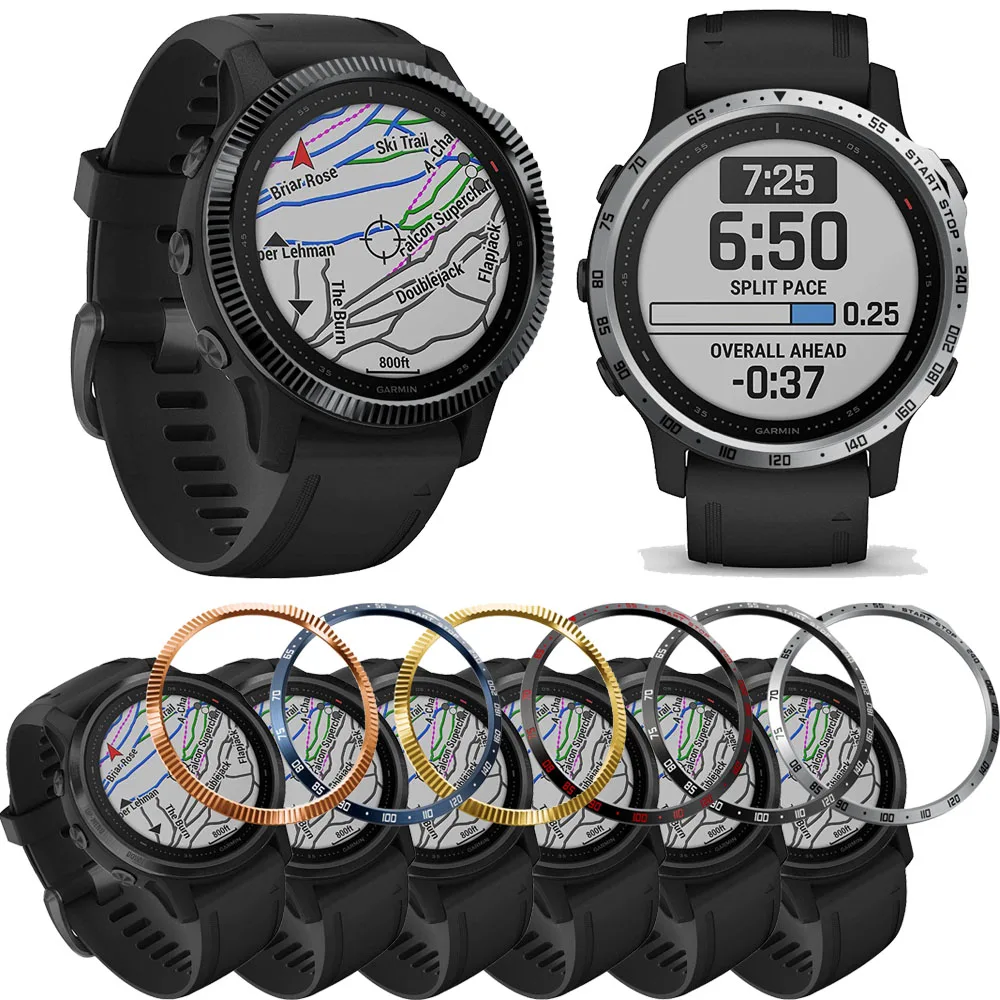 Стильный чехол рамка с ободком для Garmin Fenix 6S Pro sapphire Smart Watch из нержавеющей стали