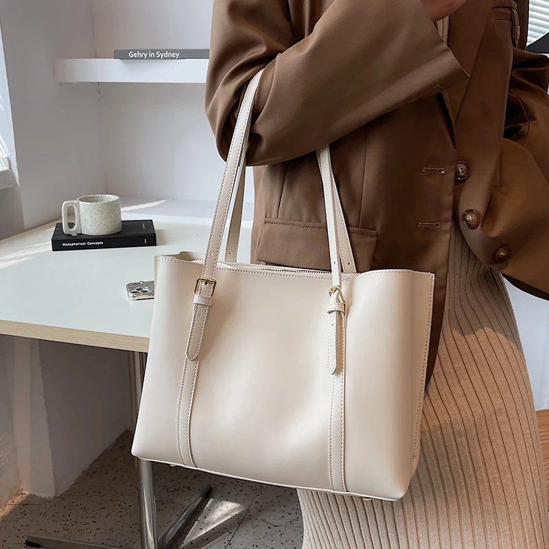 

Casual Women Pu Leather Handbags High Quality Large Capacity Ladies Tote Shopping Bag Designer Female Shoulder Messenger Bag New