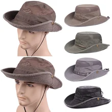 Панама дышащая дикая УФ-Защита Рыбалка Туризм Кемпинг Кепка хлопковая Панама G66