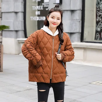 

Parkas Female Winter 2020 Plus Size Coats And Jackets Women Solid O Neck With Zipper Cotton Padded Thick Casual Outwear Ladies
