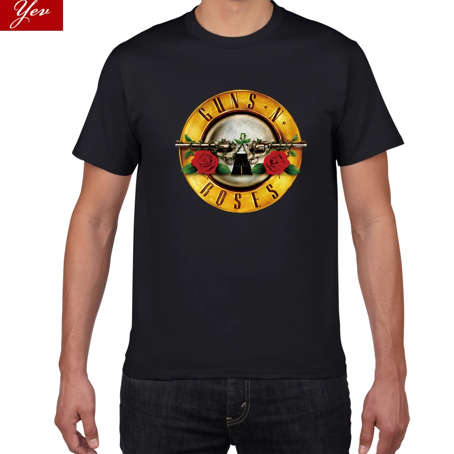 

2019 rock wear GUNS and Roses T-shirts men Summer 100%Cotton Rock Band street wear men t shirt guns roses tee shirt homme men