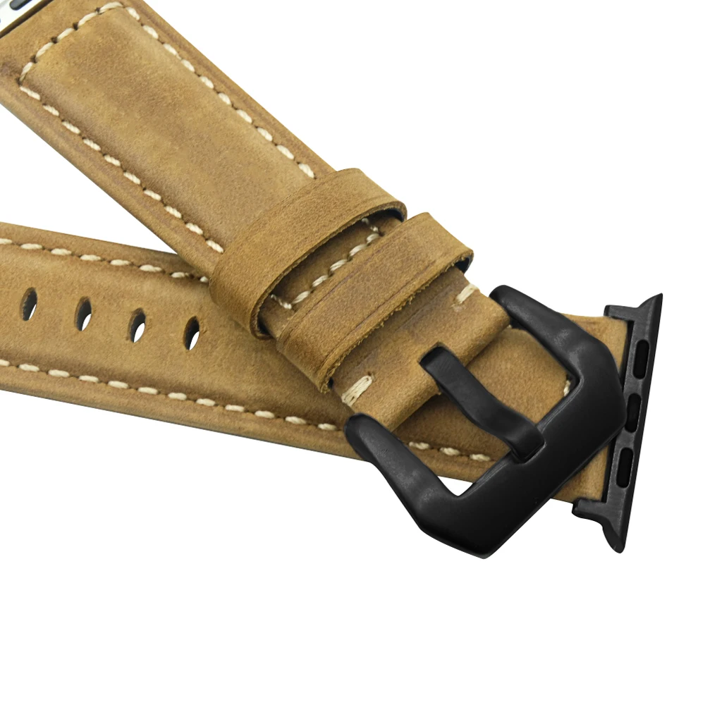 Genuine Leather strap for apple watch series 5 4 3 band for apple iwatch 44mm 40mm 42mm 38mm iwatch 5 4 3 2 1  bracelet