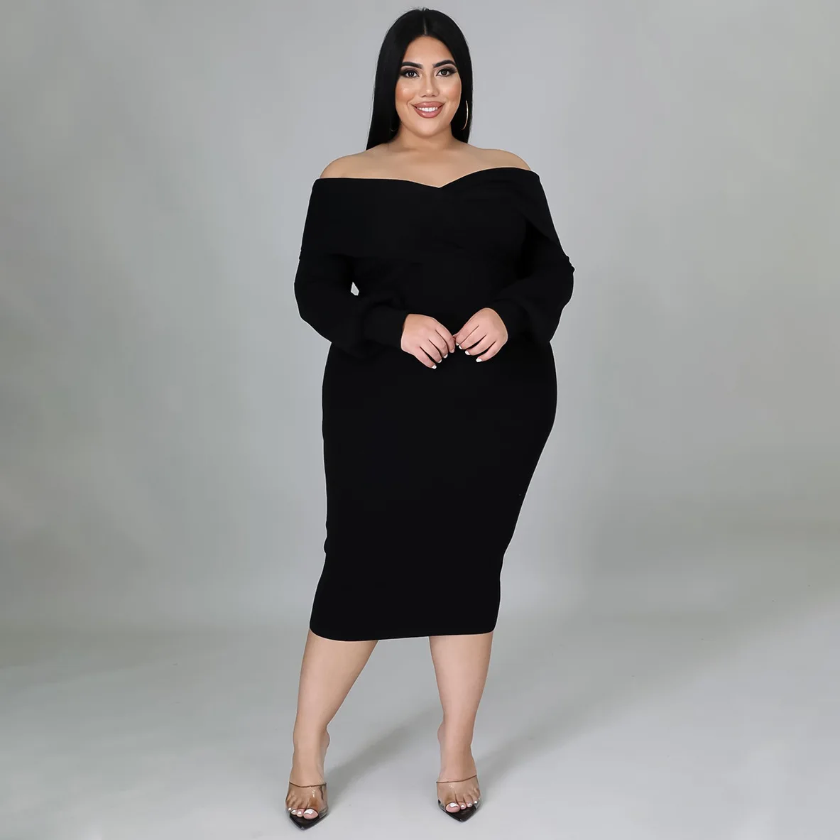 Off Shoulder Full Sleeve Dress for 