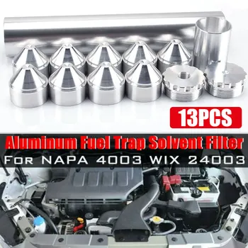 

13PCS Aluminum 10" 5/8-24 Fuel Filter Kit Solvent Trap Filters Stable for Car Accessories