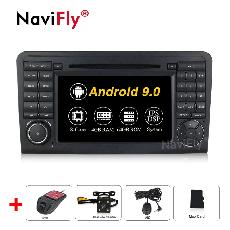 4G RAM 64G ROM DSP ips Восьмиядерный Android 9,0 4G ram 64G rom 2din Авторадио для Mercedes Benz ML Class W164 ML300 ML350 ML450 ML500 2005-2011 - Цвет: 4G RAM 64G ROM