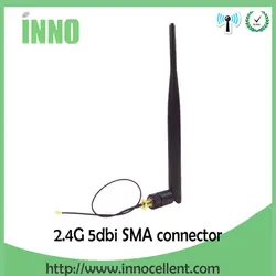 5 шт 2,4 антенны GHz 5dBi RP-SMA antena 2,4G антенн Wi-Fi антенна для роутера + 21 см SMA разъем для ufl./IPX 1,13 помощью соединительного кабеля