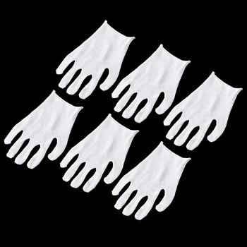 

12pcs Cotton Work Gloves White Jewelry Gloves Hand Protector Gloves Anti Dust Touching Soft Thin Multi Household Cleaning Tool