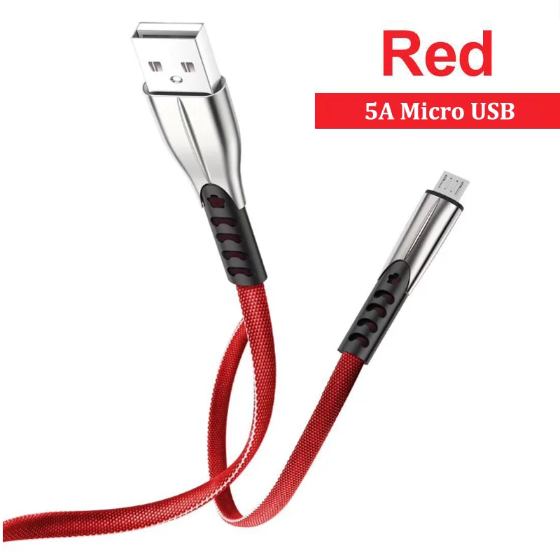 usb phone charger 5A Zinc Alloy Braided Micro USB Type-C Cable Data Sync Fast Charging Cord For Huawei P40 P30 P20 Lite Honor 7S 7A 7C 8A 8S 10I apple iphone charger cord Cables