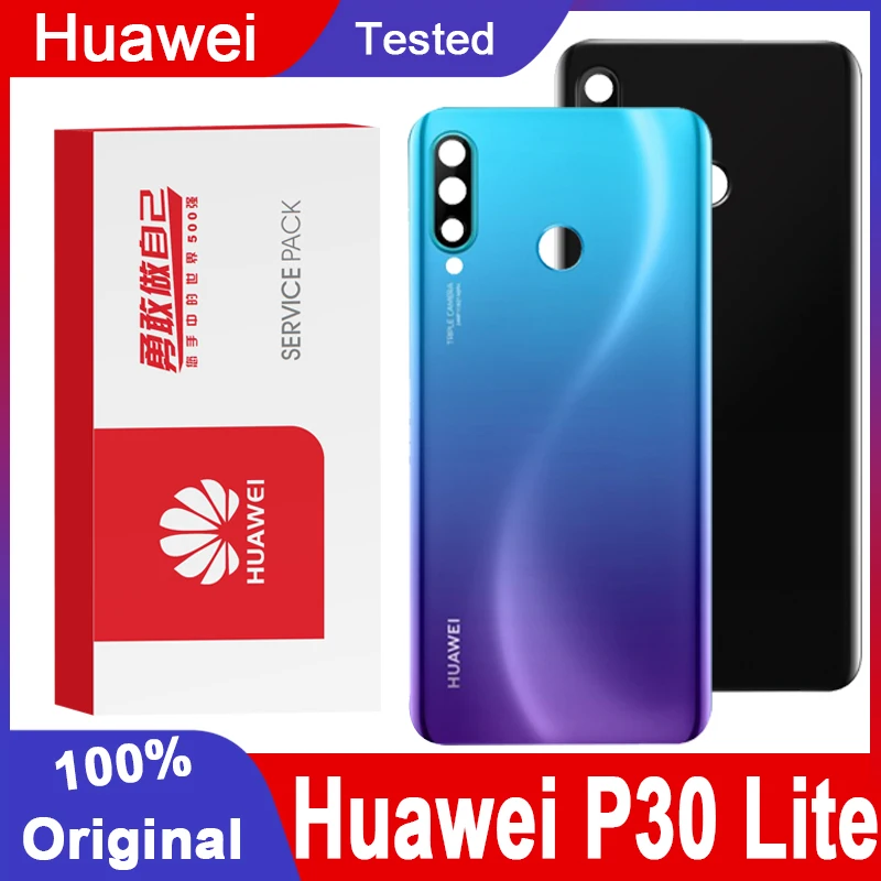 Оригинальный сменный задний корпус для Huawei P30 Lite задняя крышка аккумулятор стекло Nova 4e с наклейкой на