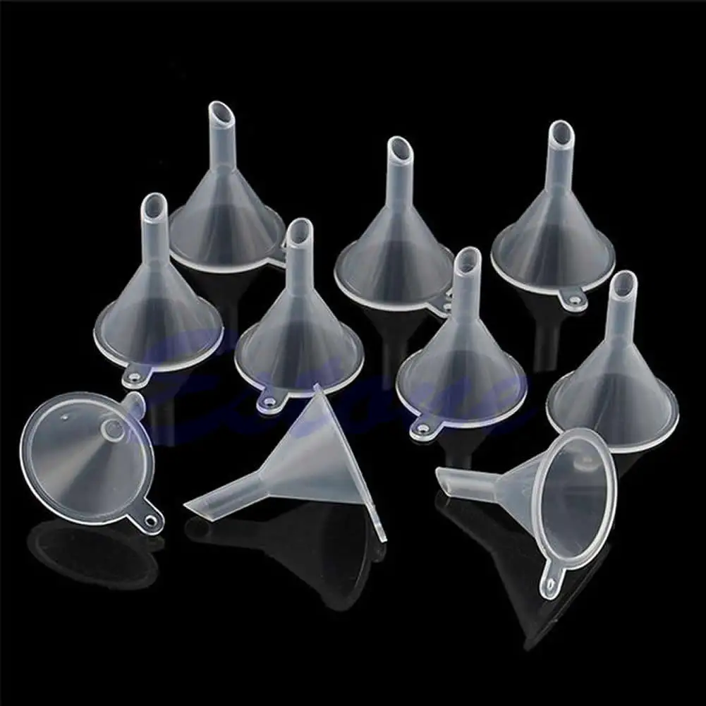

10pcs Small Plastic Mini Bottle For Perfume Diffuser Liquid Oil Funnels Labs