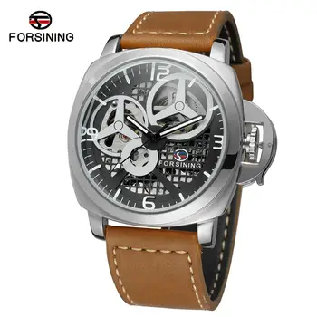 

FORSINING Casual men's and women's watches brown strap watches fashion automatic mechanical wrist watches