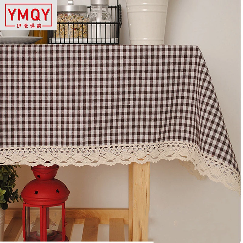 

Rectangular tablecloth Linen Plaid Printed table cover Europe Lace Thicken Red Coffee table cloth For Wedding Home Banquet Decor