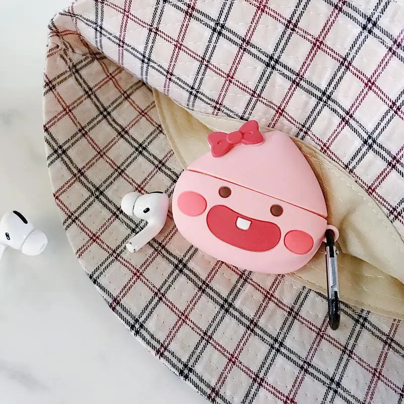 

For Airpods Pro Air Pods Pro APEACH Peach Silicone Case Protective Cover Pouch Anti Lost Protector Fundas Accessories