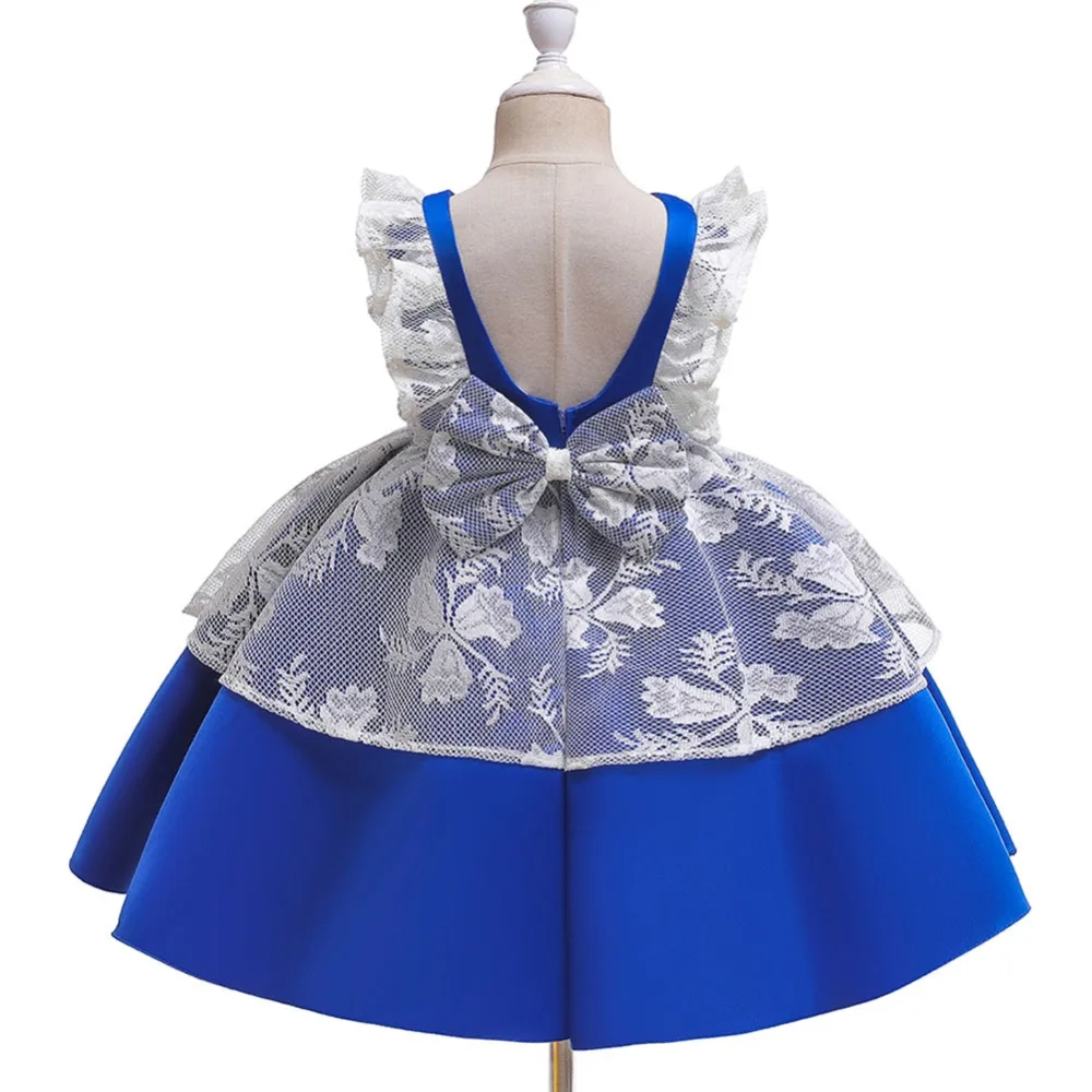 Одежда для маленьких девочек; Vestido; кружевное многослойное платье с оборками для девочек; платье-пачка для свадебной вечеринки; летние платья принцессы с открытой спиной для маленьких детей