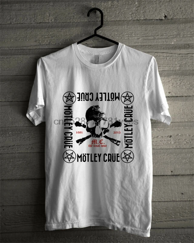 Hot RARE Motley Crue the final tour 1981 2015 T-Shirt O-Neck Fashion Casual High Quality Print T Shirt |