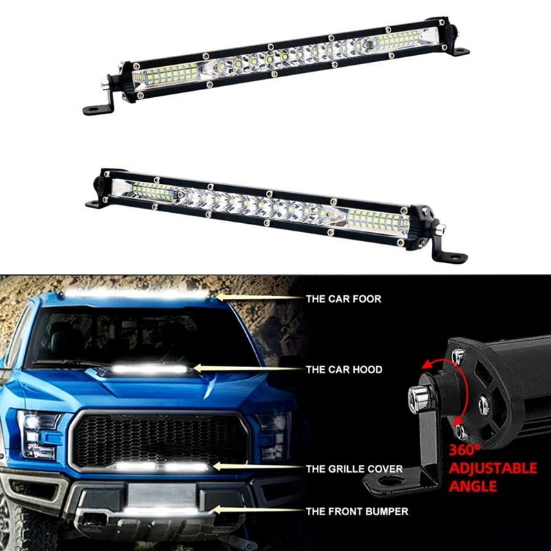 12V 24V 10'' 20'' Led Light Bar Combo Spot Flood Driving Work For Jeep Trucks Tractor Off-road 4x4 Warning Lamp |