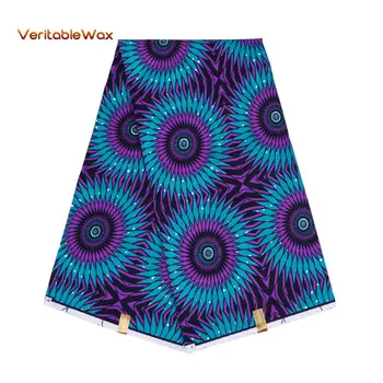 

2020 Ankara African Polyester Wax Prints Fabric New VeritableWax High Quality 6 Yards African Fabric For Party Dress FP6105