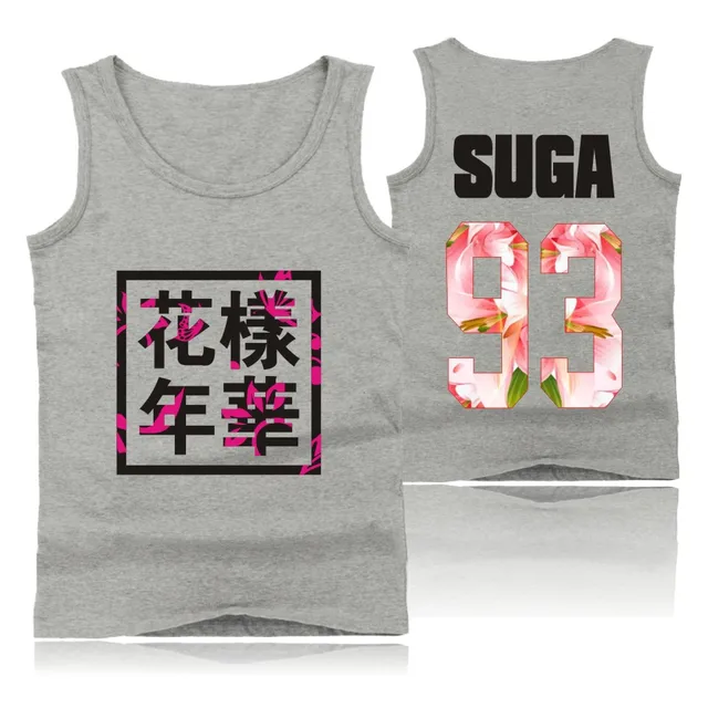 Summer Vest Bangtan Boys Kpop Tank Top Plus Women Tank Tops Clothing Gray Navy Blue Clothes for Men Women tops|Tank Tops| -