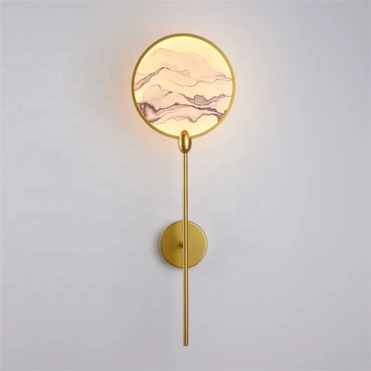 

New Oriental Decoration Style Modern Acrylic Lamp Hotel Gold Wall Sconce Lamparas De Techo Colgante scandinavian
