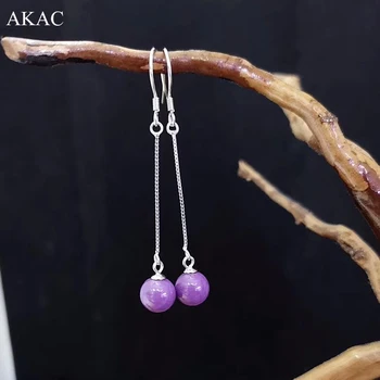 

Approx6-7mm AKAC 40-45mm natural phosphosiderite 925 sterling silver simple design women stud earring one pair/set