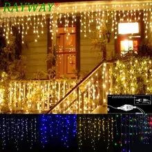 Гирлянда для елки светодиодная штора светодиодные сосулькигирлянда сосулька струнный свет огоньки декоративные светодиодные шторы