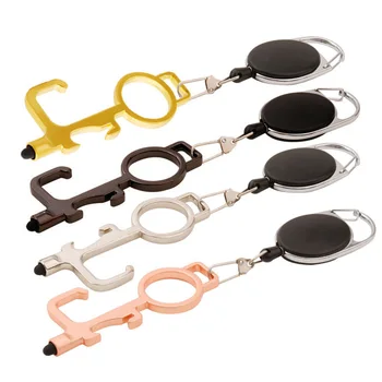 

10pcs/lot Non-Contact EDC Door Opener Bottle Opener Contactless Safety Tool Door Handle Hook Multi Opener Hygiene Hand Key Chain