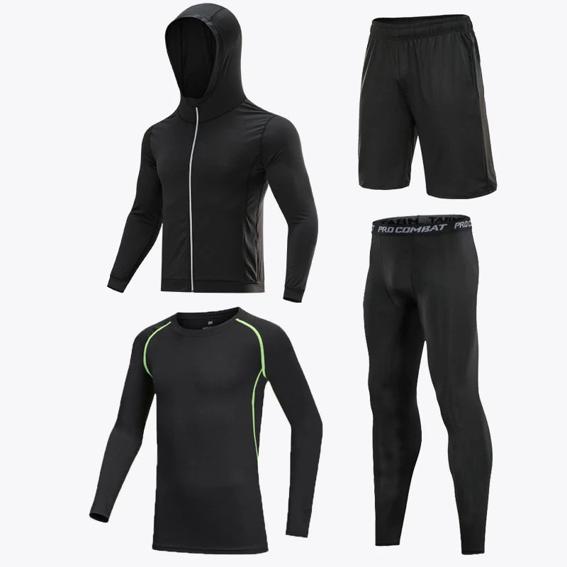 4 Pcs/Set Kid's MMA Compression T-shirt+Pants Rashguard Sportswear Boy Muay Thai Shorts Bjj Gi Rash guard For Kid Boxing Suits