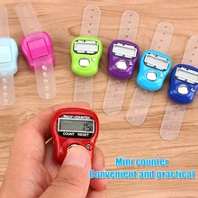 Mini marcador de ponto e linha contador de dedo lcd digital contador de contagem para costura tricô tecer ferramenta dedo contador cor aleatória