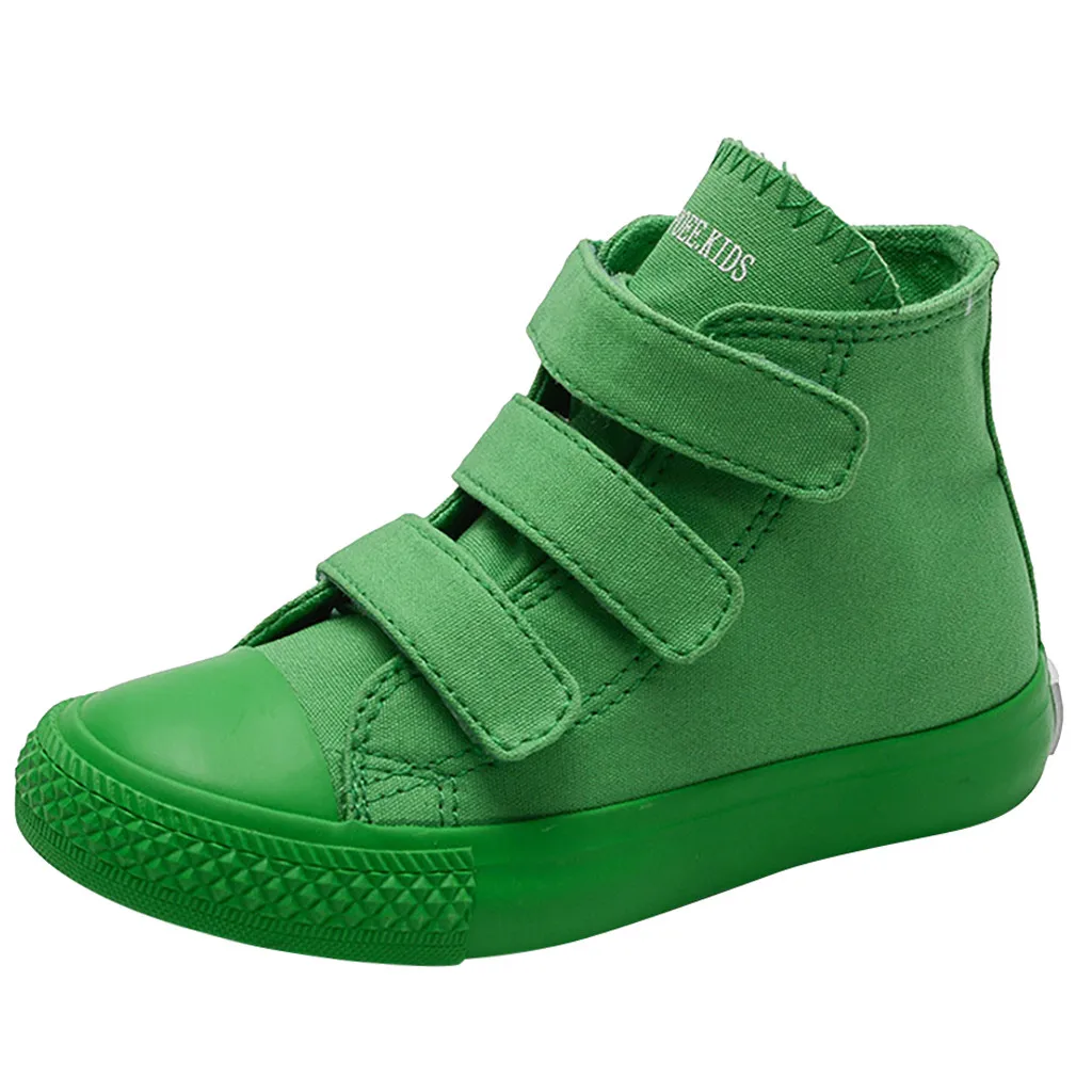 Детская парусиновая повседневная обувь; детская парусиновая обувь с высоким берцем; кроссовки для девочек и мальчиков; детская разноцветная обувь; дышащая поверхность; Enfant# C - Color: Green