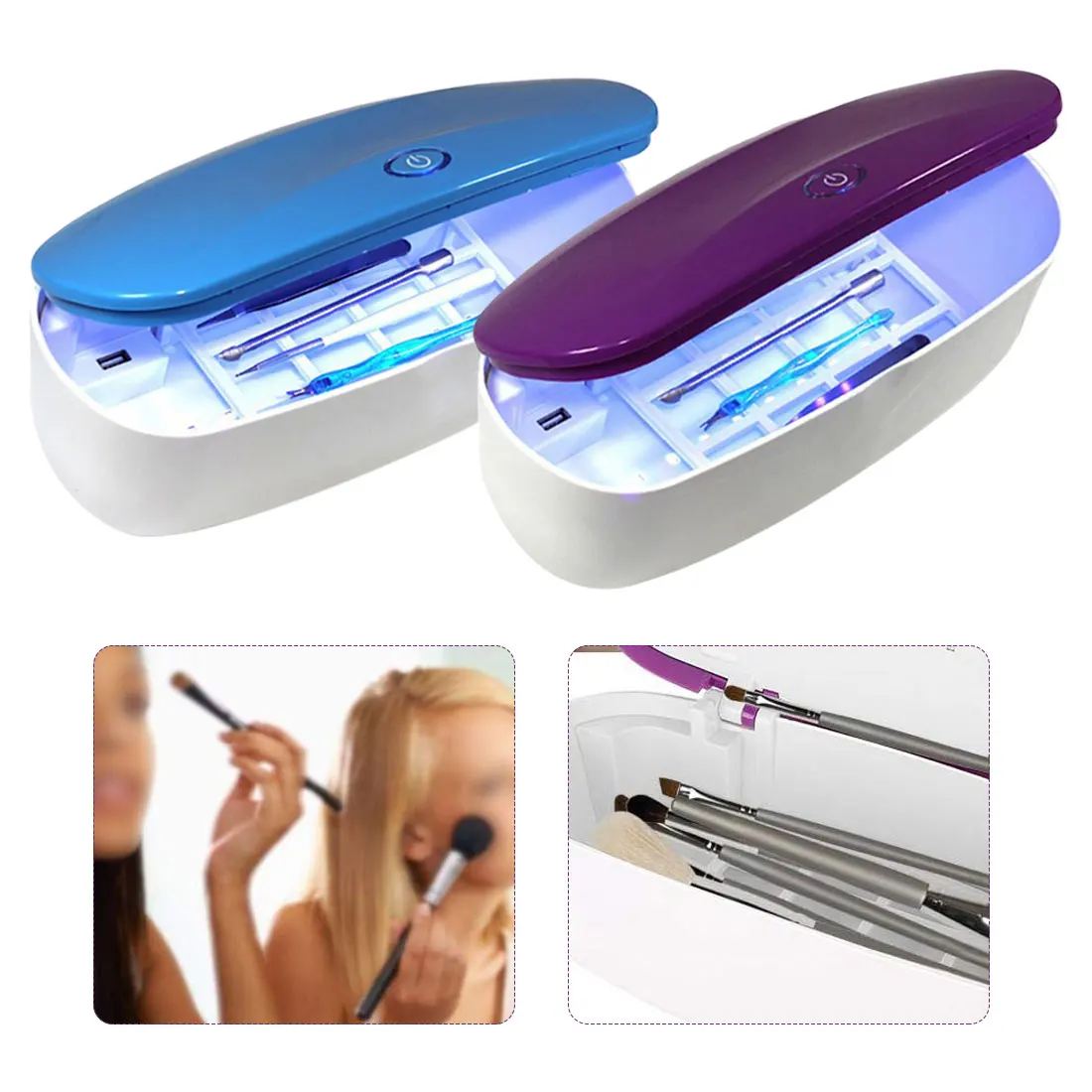 

1pcs UV Sterilizer Box Beauty Nail Art Tools Sterilizer Storage Box Portable LED Disinfection Box For Salon/Comestic