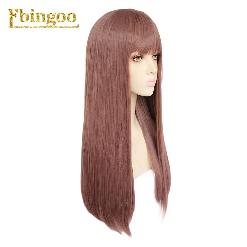 Ebingoo Hair cap+ белый высокотемпературное волокно Peruca Perruque натуральный прямой длинный синтетический парик с челкой для женщин