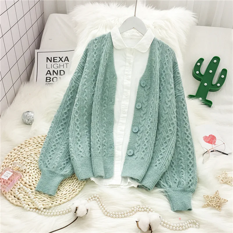 Green and pink cardigan Clearance