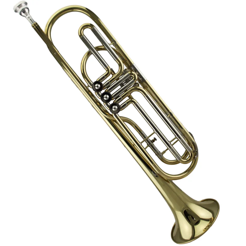High Grade professional Cupronickel tuning pipe Gold lacquer Bass Trumpet