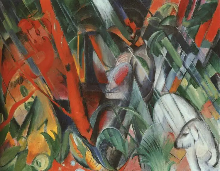2 Hand Painted Art Paintings by College Teachers - The fate of the animals Franz Marc Expressionism Oil Painting on Canvas | Дом и сад