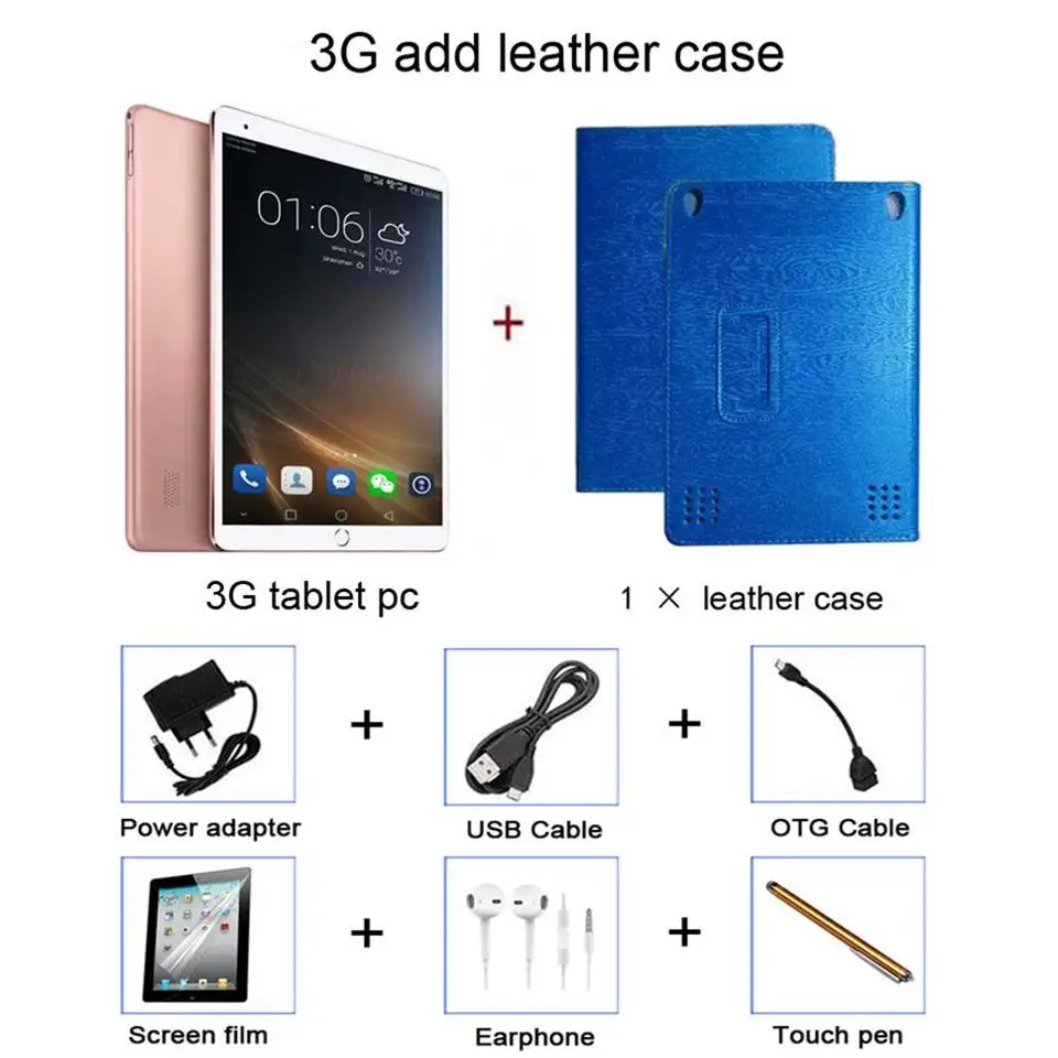 3G add leather case 9,7 дюймов android планшет 4G телефонный звонок планшетный ПК 9,7 дюймов gps планшеты 9," для подарка wifi bluetooth - Комплект: 3G add leather case