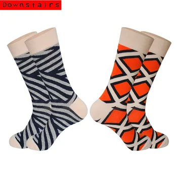 

Downstairs 2Pairs Lot Socks for Men 2020 Hot Casual Street Style Cotton Hip Hop Designer Happy Novelty Socks