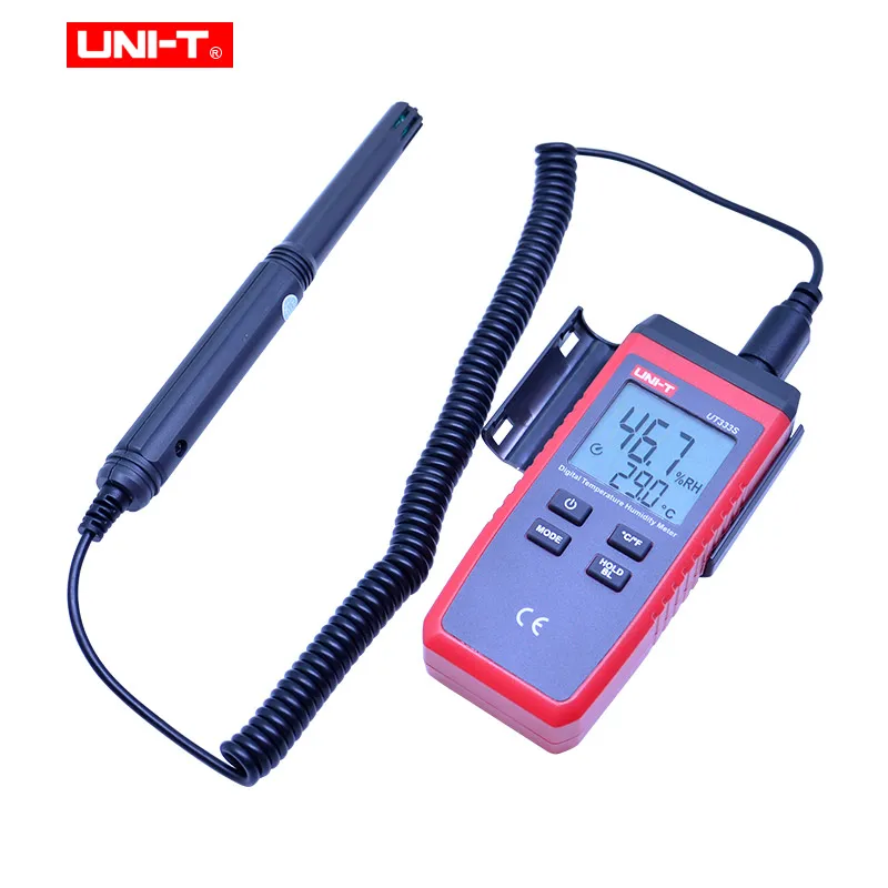 UNI-T UT333S Измеритель температуры и влажности наружный гигрометр термометр индикация перегрузки/Удержание данных/Макс/мин/ЖК-подсветка