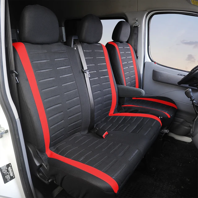 Fundas de asiento de furgoneta de alta resistencia, 2 + 1 asientos, se  adapta a la mayoría de los camiones, para Fiat Ducato 250, para ducato Van,  para mk6 transit, para Opel Antara [gris]