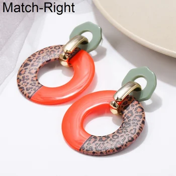 

Match-Right Statement Big Acrylic Leopard Earrings For Women Korean Large Dangle Drop Earrings Pendant Female Jewelry SP979