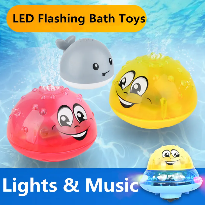 Lovely LED Flashing Bath Toys Water Squirting Sprinkler Baby Shower Toy